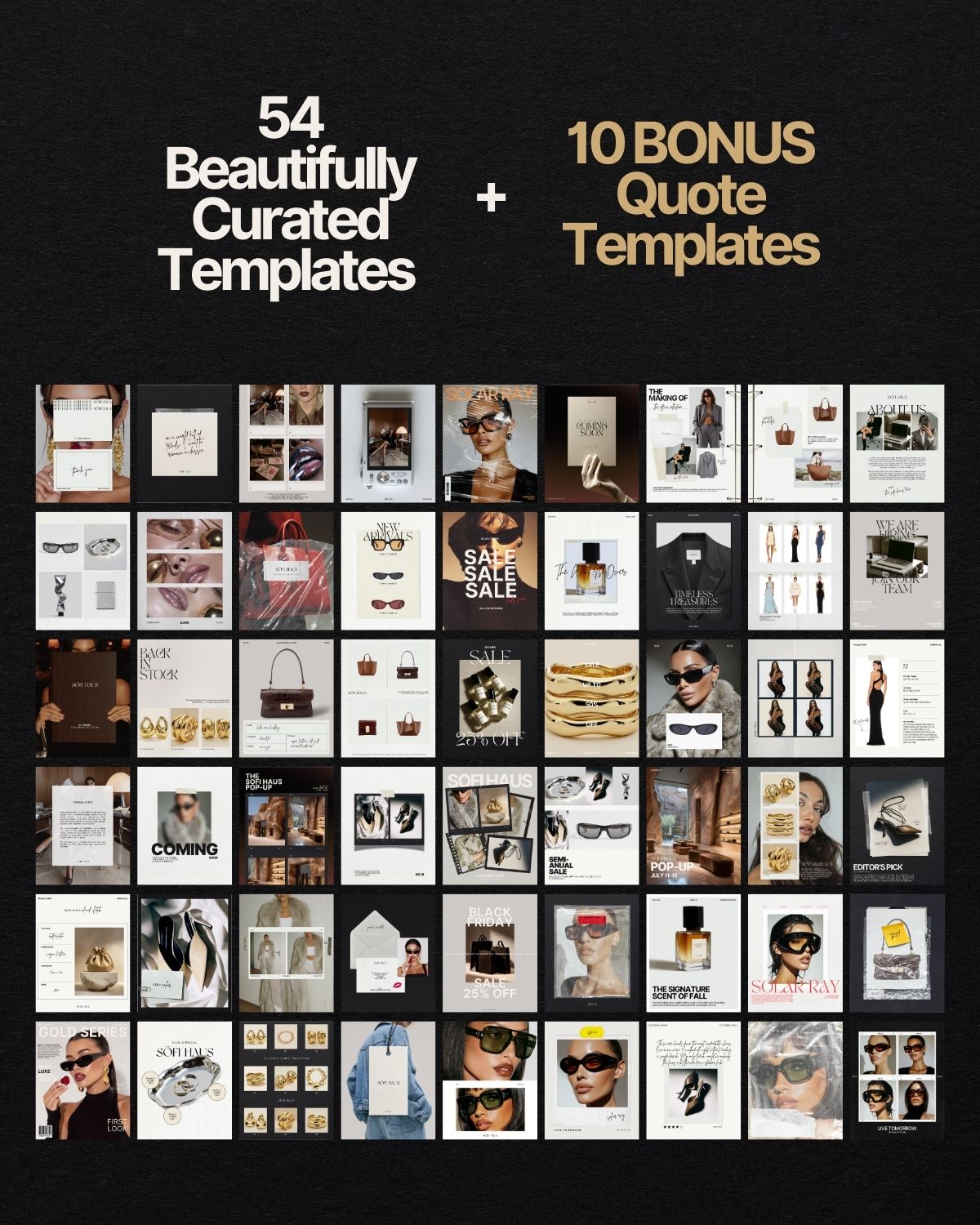 54 Neutral Instagram Canva Templates