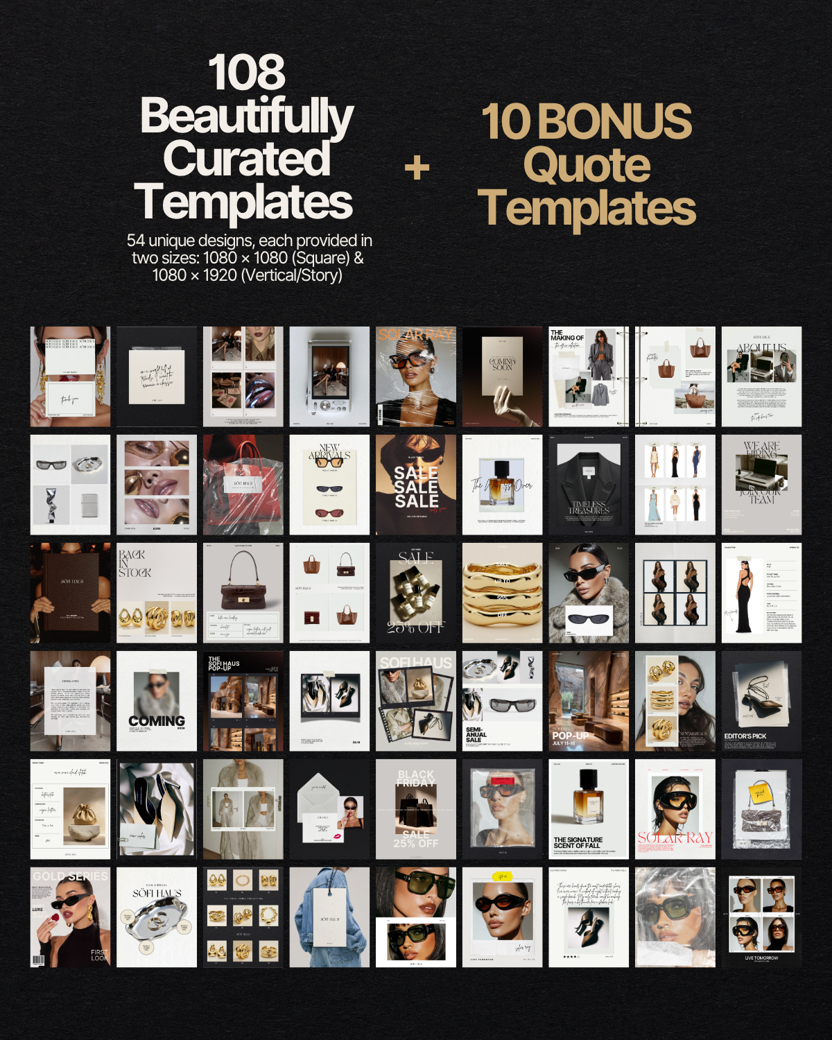 108 Neutral Instagram Canva Templates